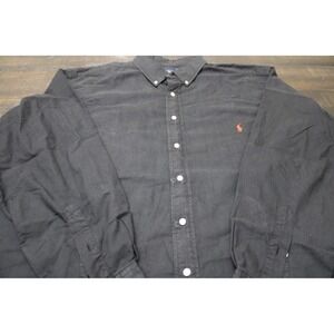 Ralph Lauren Shirt Mens 3XB Black Solid Twill Long Sleeve Button Down Casual